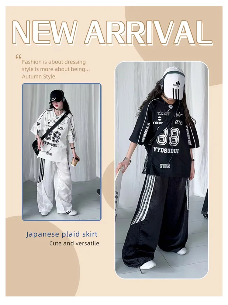 summer teen girls lace splicing sports suit casual t-shirt tops+sweat pants 2pcs junior kids suit child boutique outfits 4-6-14