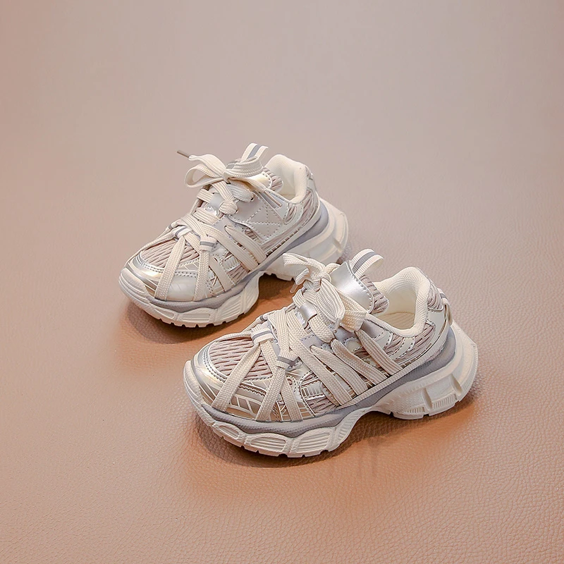 Children's Sneakers Chunky 2024 New Girls Basketball Shoes Fashion Versatile Kids Causal Boys Sports Shoes for School Breathable