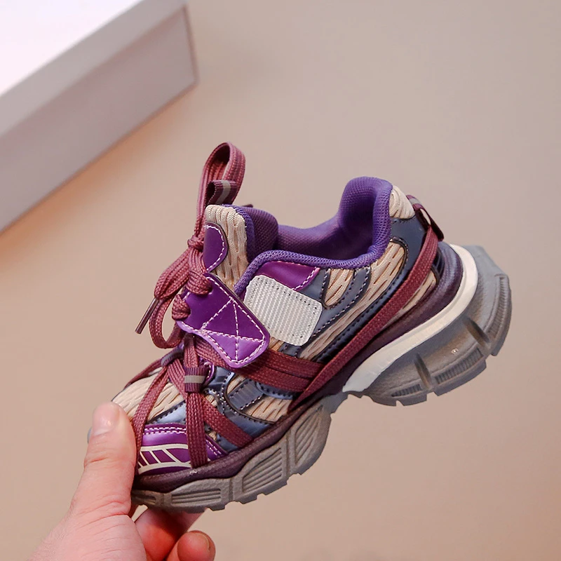 Children's Sneakers Chunky 2024 New Girls Basketball Shoes Fashion Versatile Kids Causal Boys Sports Shoes for School Breathable