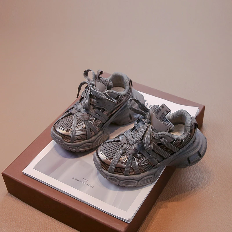 Children's Sneakers Chunky 2024 New Girls Basketball Shoes Fashion Versatile Kids Causal Boys Sports Shoes for School Breathable