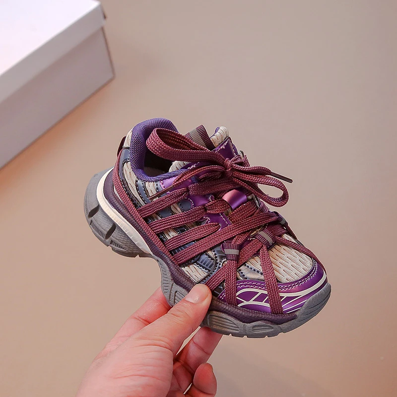 Children's Sneakers Chunky 2024 New Girls Basketball Shoes Fashion Versatile Kids Causal Boys Sports Shoes for School Breathable