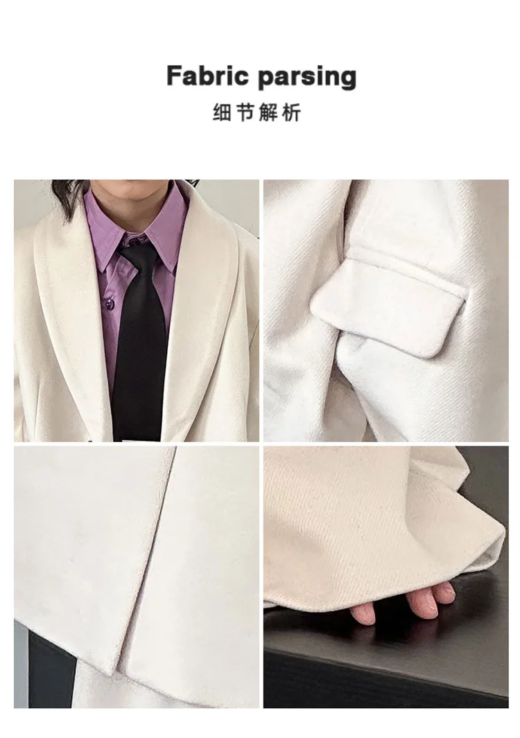 Boys Woollen Loose Blazer Jacket Pants Suits Kids Formal Dress Performance Casual Clothes Sets Child Toddler Party Leisure Suit