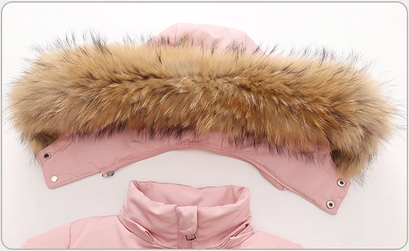 Winter Jackets for Kids Snowsuits Girl Duck Down Coat Boy Fur Collar Outerwear Children Suits insulated Overalls Baby Jumpsuits