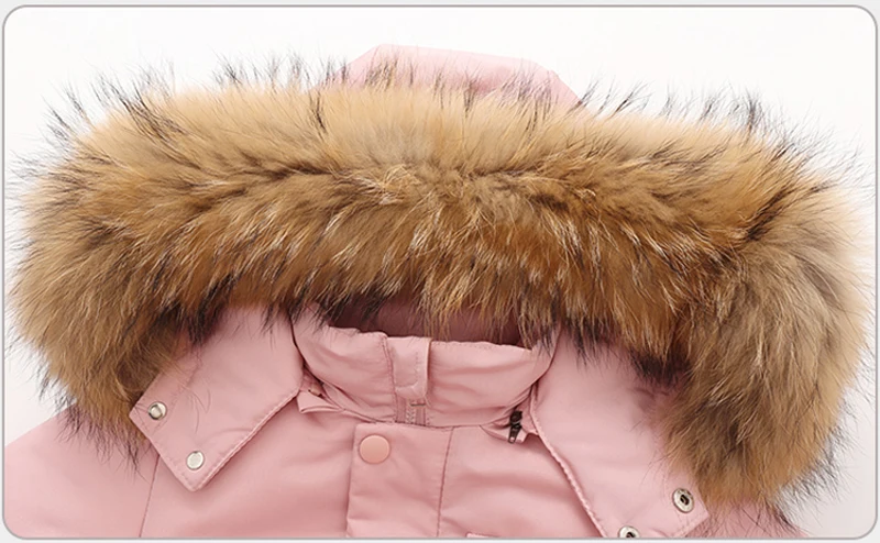 Winter Jackets for Kids Snowsuits Girl Duck Down Coat Boy Fur Collar Outerwear Children Suits insulated Overalls Baby Jumpsuits