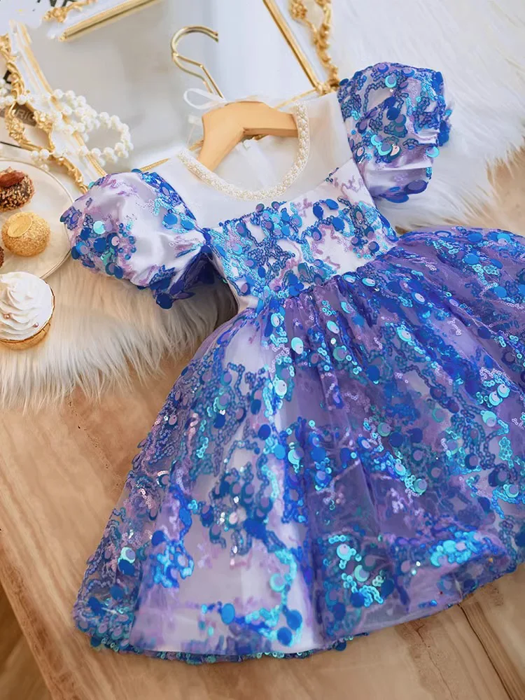 Girls' Dress Spring Piano Performance Catwalk Performance Dress High-End Princess Dress Children's Birthday Hosting Flower Girl