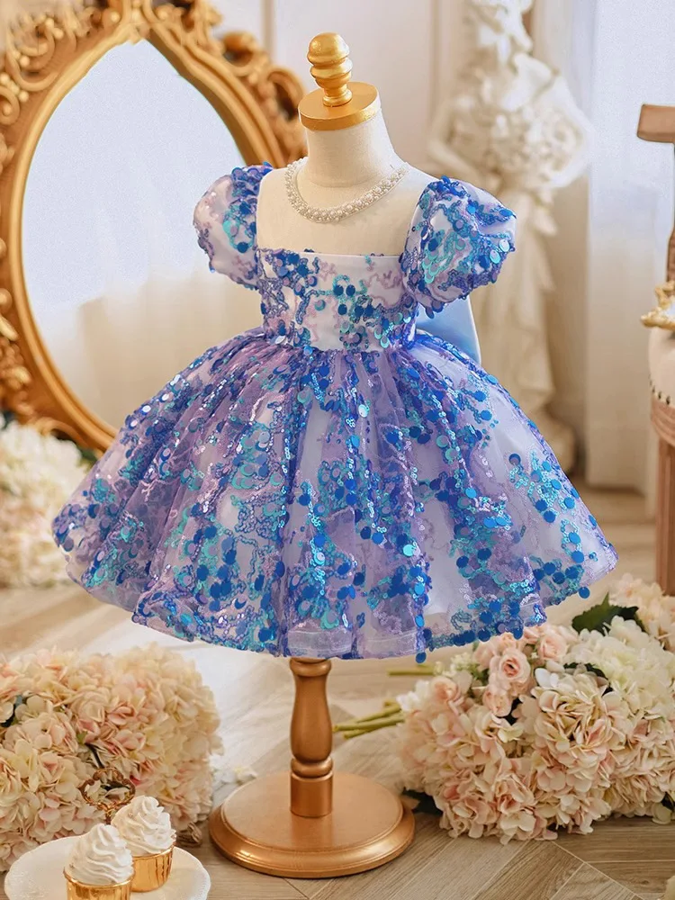 Girls' Dress Spring Piano Performance Catwalk Performance Dress High-End Princess Dress Children's Birthday Hosting Flower Girl