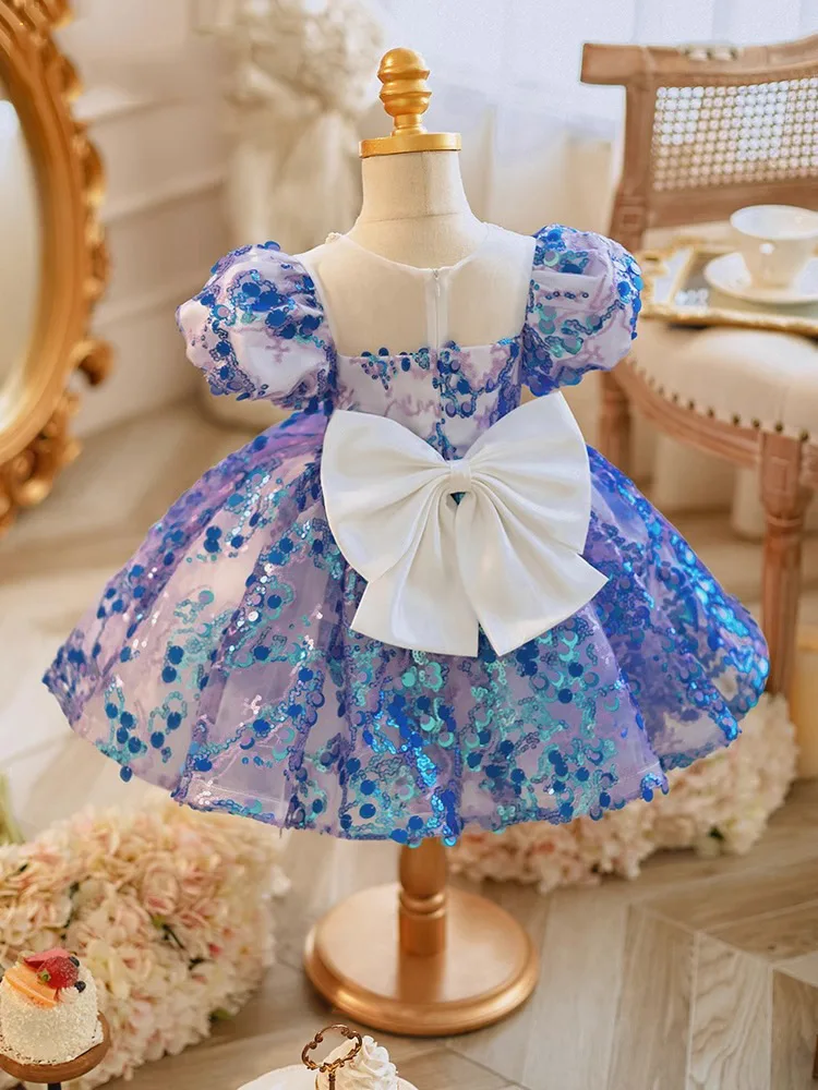 Girls' Dress Spring Piano Performance Catwalk Performance Dress High-End Princess Dress Children's Birthday Hosting Flower Girl