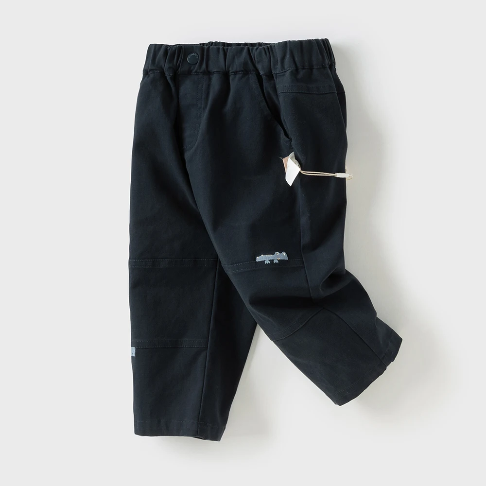 Dave Bella Children's Autumn Spring Pants Boys Elastic Waist Straight Pants Casual Sports Pocket Jogger Trousers DB3252500