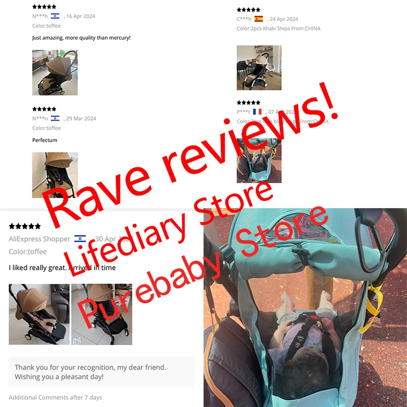 4pcs/set Stroller Accessories 175° Sunshade &Seat Cushion Sets Fit for Yoyo Yoyo2 Yoyo3 Yoya Waterproof UV-Protector