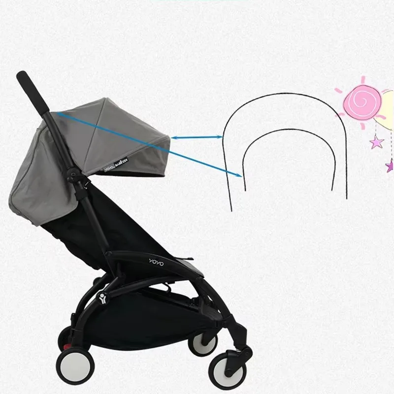 4pcs/set Stroller Accessories 175° Sunshade &Seat Cushion Sets Fit for Yoyo Yoyo2 Yoyo3 Yoya Waterproof UV-Protector