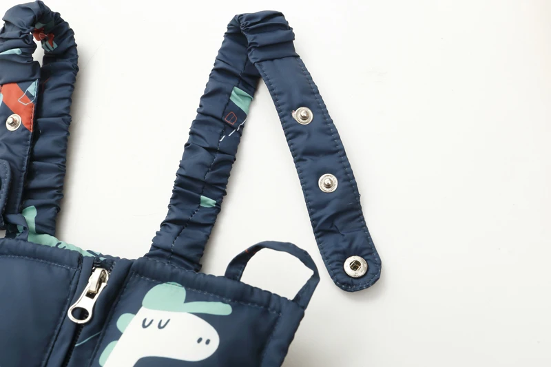 Winter Jackets for Kids Snowsuits Girl Duck Down Coat Boy Fur Collar Outerwear Children Suits Dinosaur Overalls Baby Jumpsuits