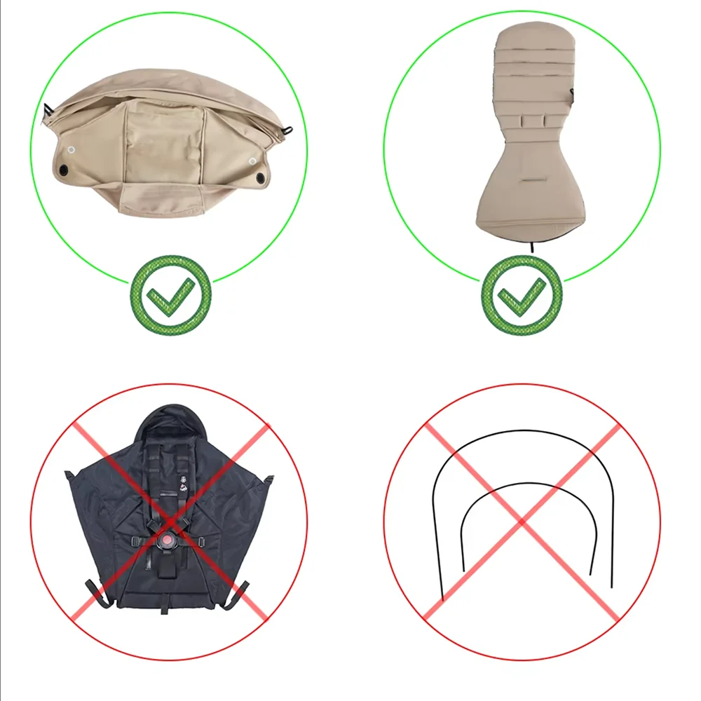 New Update 175° Canopy Cover Kit Seat Cushion Sunshade With Mesh Stroller Accessories For Yoya/ YOYO Pram Replace Seat Mattress