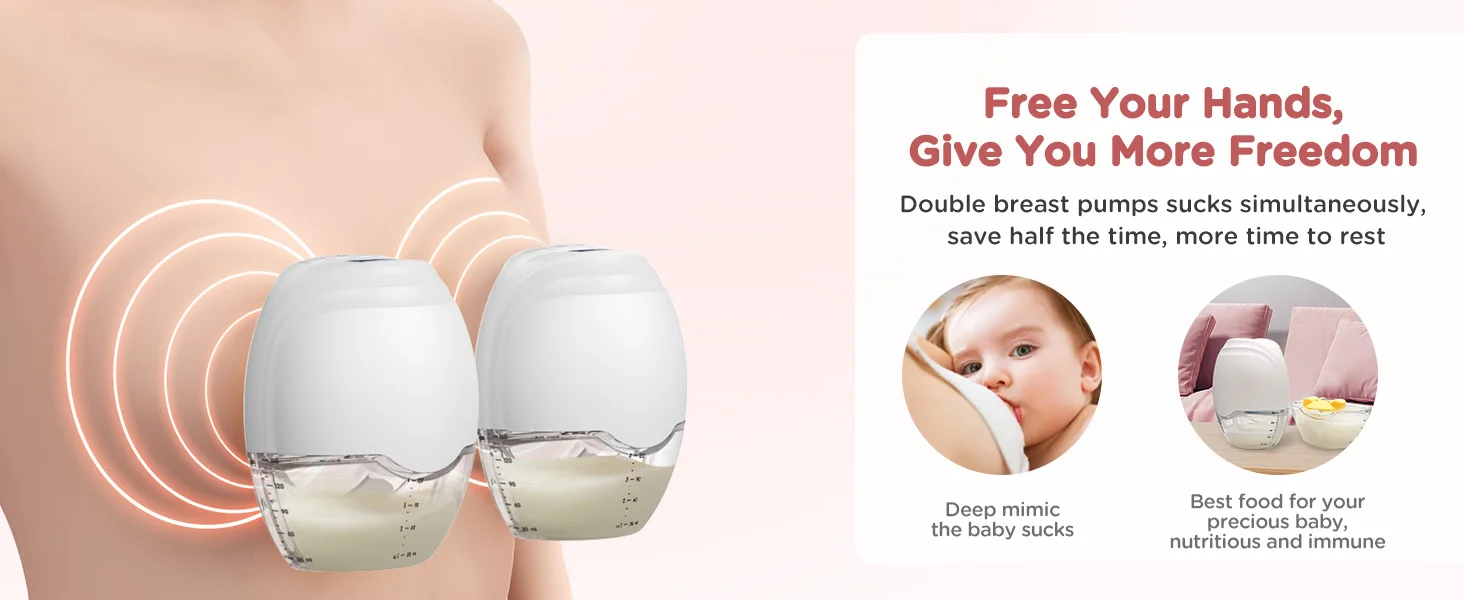 Hands Free Breast Pump Electric Wearable Breast Pump 3 Modes & 12 Levels Portable Wireless Breast Pump Low Noise Breastfeeding