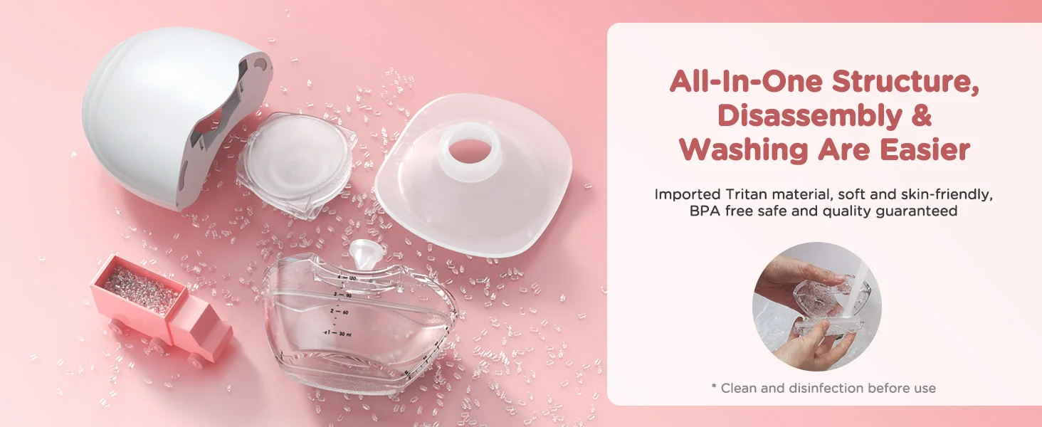 Hands Free Breast Pump Electric Wearable Breast Pump 3 Modes & 12 Levels Portable Wireless Breast Pump Low Noise Breastfeeding
