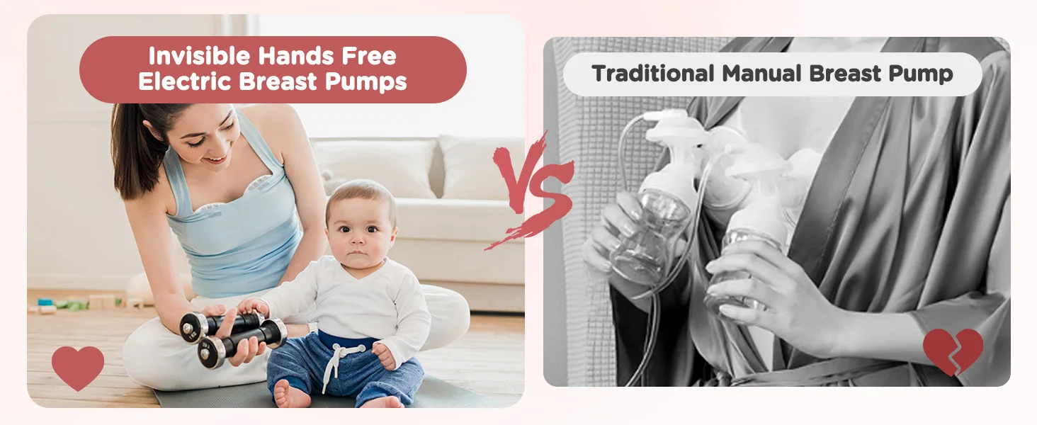 Hands Free Breast Pump Electric Wearable Breast Pump 3 Modes & 12 Levels Portable Wireless Breast Pump Low Noise Breastfeeding