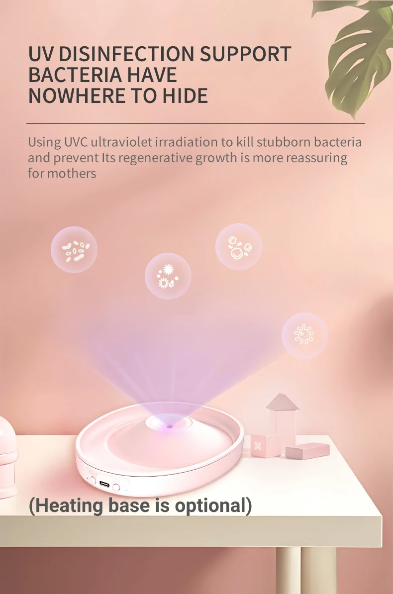 Upgrade Breast Pump Electric Handsfree BPA Free With Heating &UV Sterilize Lid Optional Silent Wireless Wearable Breastmilk Pump