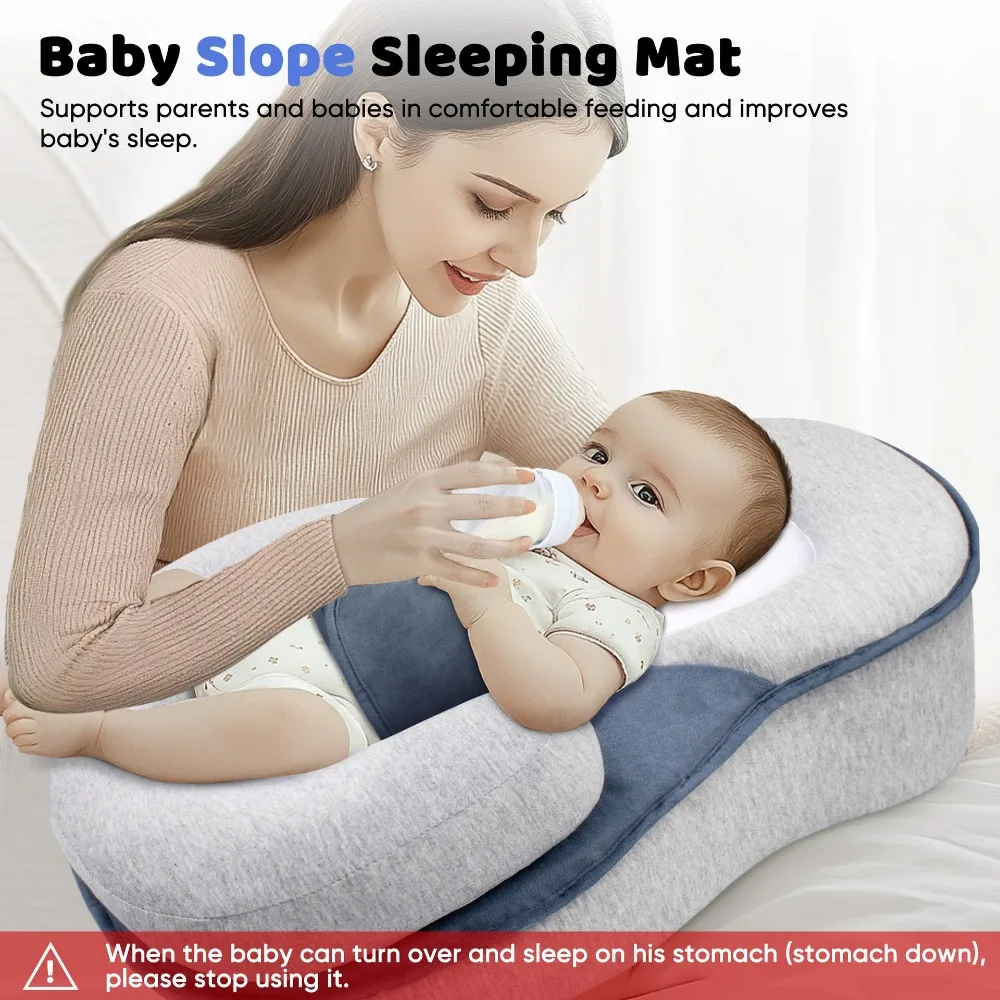 Safety Strap Baby Wedge Pillow Clean Odor Resistant Baby Lounger Pillow Hygienic Reducing Spit-Up Newborn Support Pillow