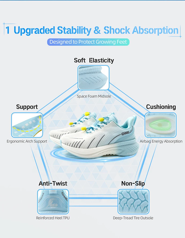 ONEMIX Children's Sports Shoes 2025 New Summer Comfortable Waterproof Running Shoes Leisure Anti-slip Sneaker For Boys And Girls