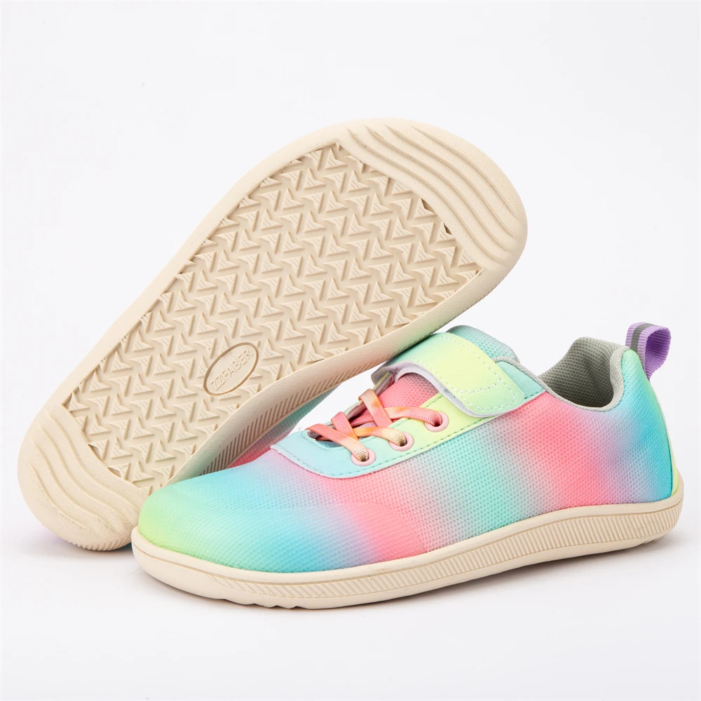 ZZFABER Kids Barefoot Shoes Soft Casual Shoes for Girls Boys Breathable Mesh Sports Sneakers Outdoor Flexible Shoes