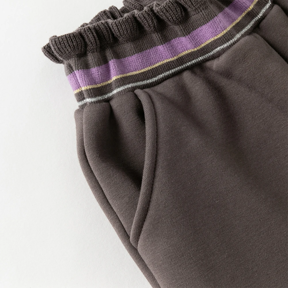Dave Bella Children Autumn Winter Velvet Pants Girls Thicken Cargo Elastic Waist Casual Sports Jogger Warn Trousers DK4254191