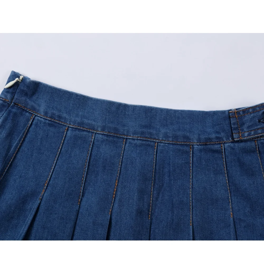 AP SS26 blue denim collection kids boys girls spring summer fashion jeans pleated skirt jumper shirt family clothing clothes