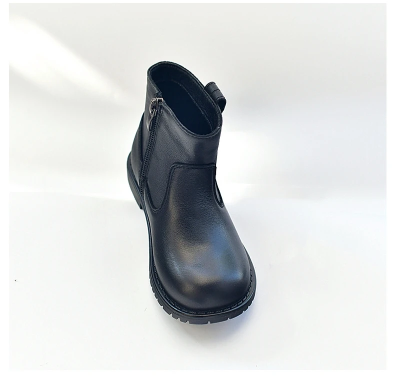 Spring Genuine Leather Children's Riding Boots Winter Warm Plush Cowhide Princess Kids Shoes Baby Girls Boys Snow Boots