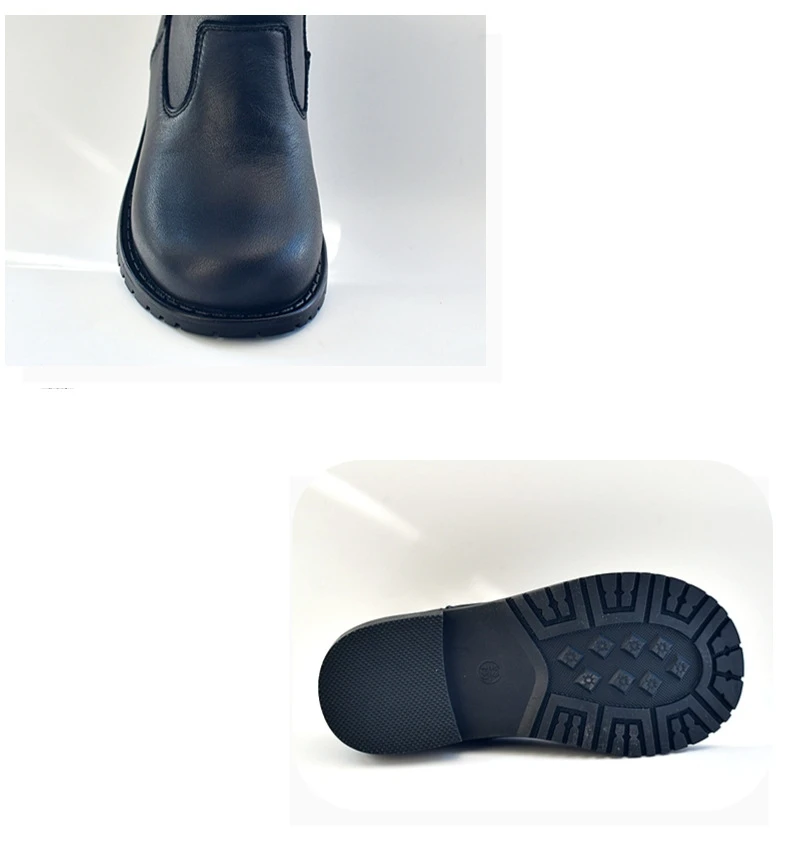 Spring Genuine Leather Children's Riding Boots Winter Warm Plush Cowhide Princess Kids Shoes Baby Girls Boys Snow Boots
