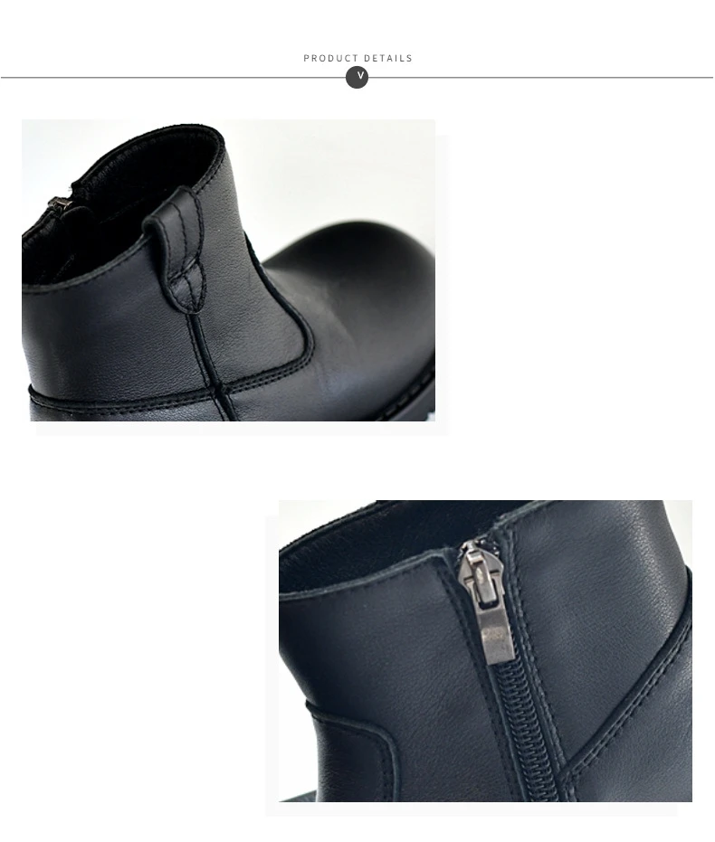 Spring Genuine Leather Children's Riding Boots Winter Warm Plush Cowhide Princess Kids Shoes Baby Girls Boys Snow Boots