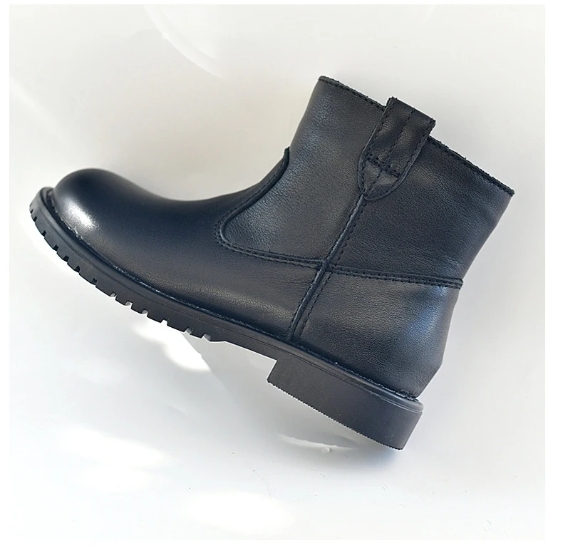 Spring Genuine Leather Children's Riding Boots Winter Warm Plush Cowhide Princess Kids Shoes Baby Girls Boys Snow Boots