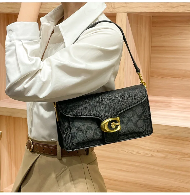 Diaper Bag Stylish Fashionable Trendy Letter Logo Leather Crossbody Handbag Women Solid Color Clutch Purse Mini