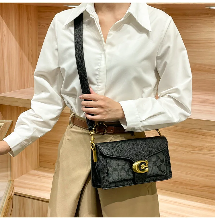 Diaper Bag Stylish Fashionable Trendy Letter Logo Leather Crossbody Handbag Women Solid Color Clutch Purse Mini