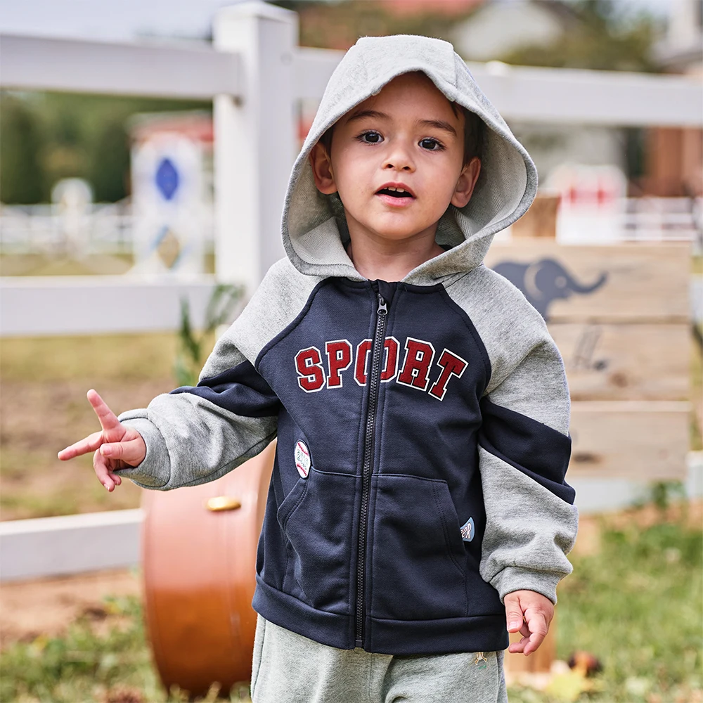 Dave Bella Kid Autumn Spring Knitted Sweatshirt Trousers Suits Boys Zipper Coat +Pant 2Pcs Set Casual Tracksuits Cloth DB3253483