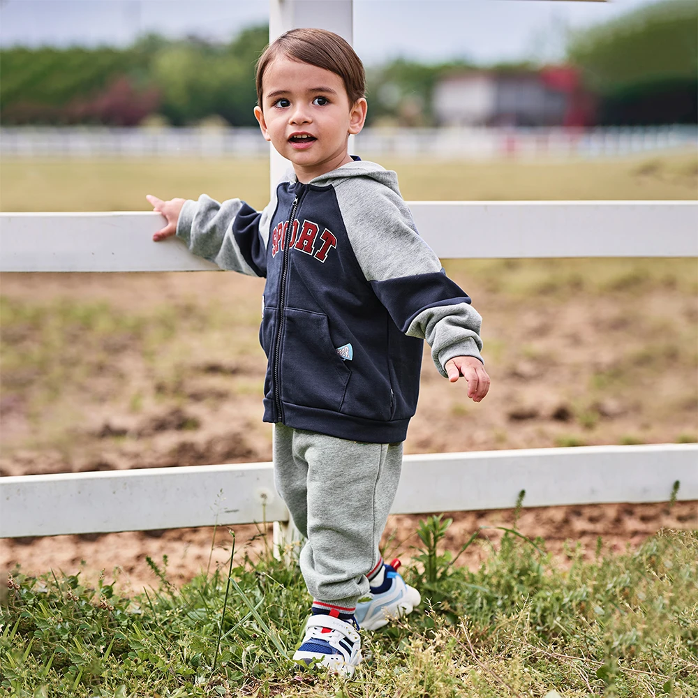 Dave Bella Kid Autumn Spring Knitted Sweatshirt Trousers Suits Boys Zipper Coat +Pant 2Pcs Set Casual Tracksuits Cloth DB3253483