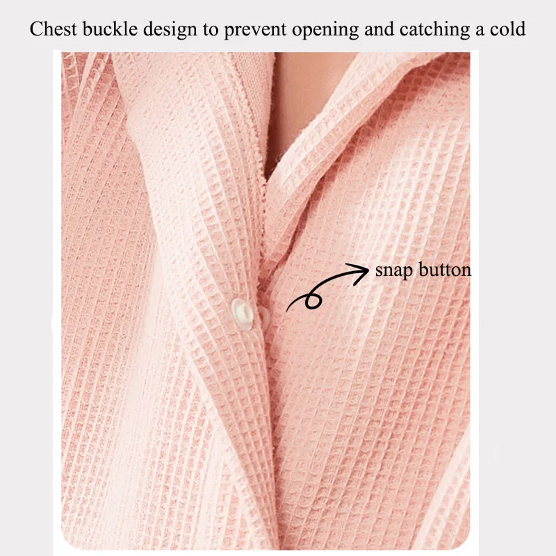 100% Cotton Waffle Kids Hooded Bathrobe Thick Soft Belted Homewear Sleepwear for Girls Boys Bear Solid Design