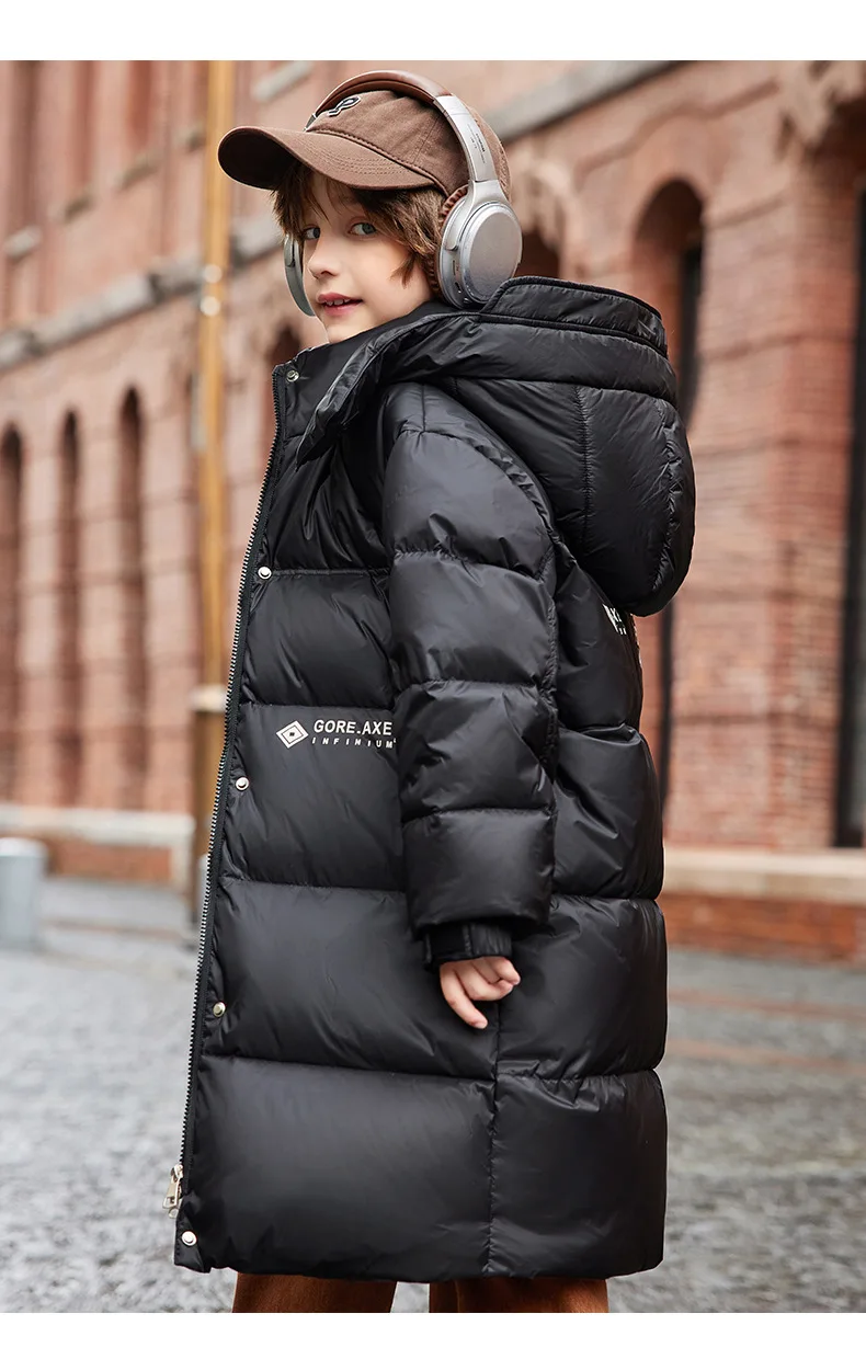 OLEKID 2025 Winter Boy Down Jacket White Duck Down Thick Warm Long Teenage Boys Jacket Coat 6-14 Years Kids Boy Parkas Outerwear