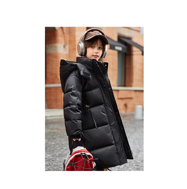 OLEKID 2025 Winter Boy Down Jacket White Duck Down Thick Warm Long Teenage Boys Jacket Coat 6-14 Years Kids Boy Parkas Outerwear