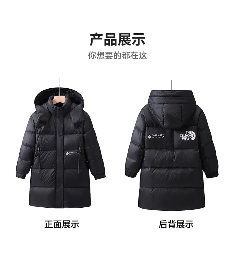 OLEKID 2025 Winter Boy Down Jacket White Duck Down Thick Warm Long Teenage Boys Jacket Coat 6-14 Years Kids Boy Parkas Outerwear