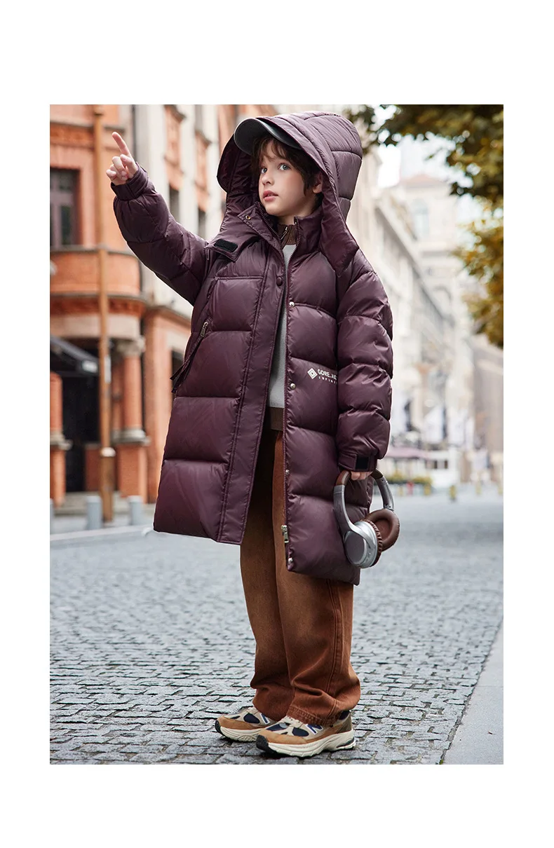OLEKID 2025 Winter Boy Down Jacket White Duck Down Thick Warm Long Teenage Boys Jacket Coat 6-14 Years Kids Boy Parkas Outerwear