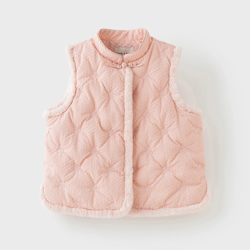 Dave Bella Girls Down Vest Autumn Winter Clothing Sleeveless Children Fashion Casual Coat Plush Outerwear Shoulder Top DK4253631