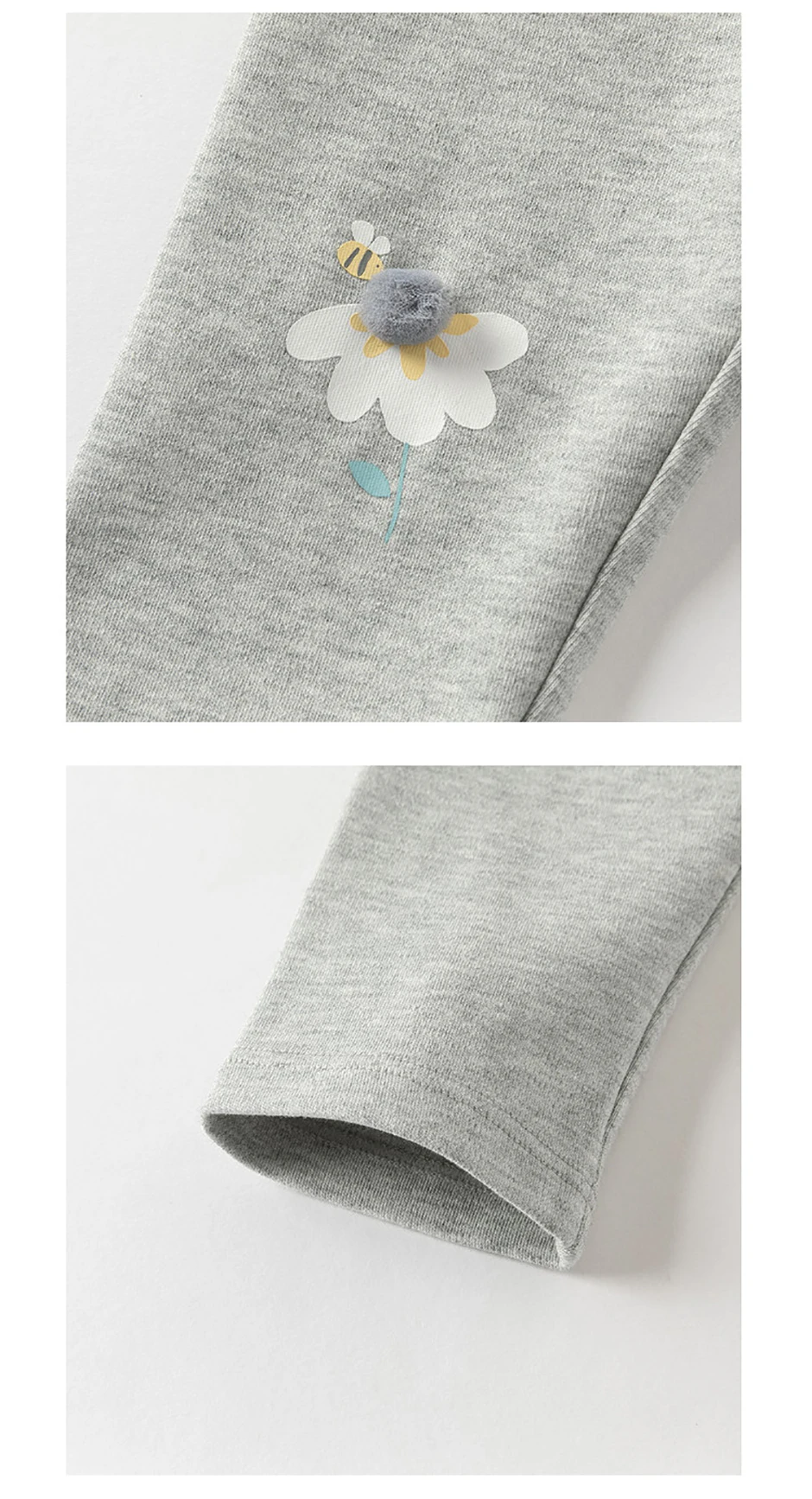 Dave Bella Girls Leggings Spring Autumn Kids Fashion Cotton Pants Cute Print Elastic Outdoor Trousers Children Clothes DB1260574