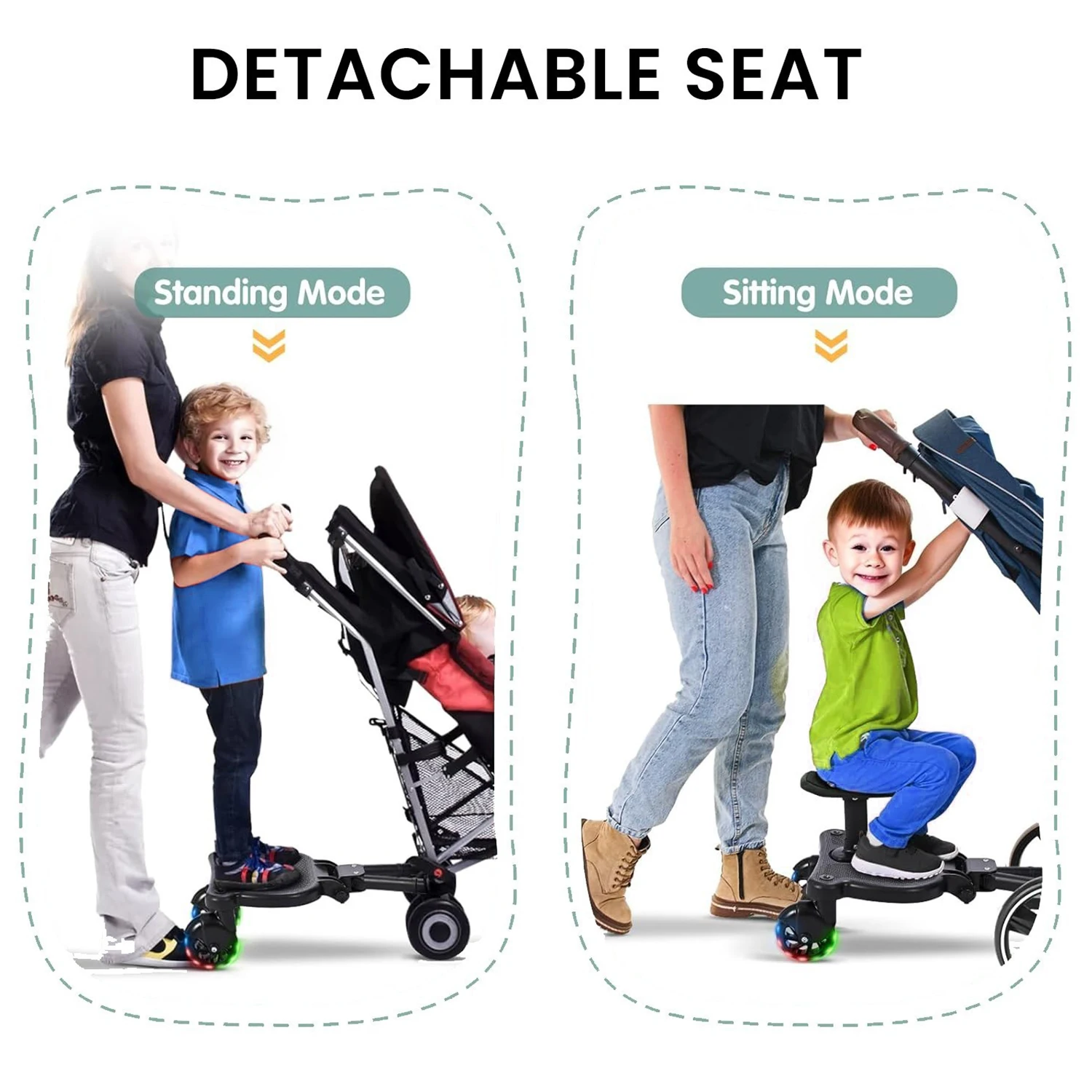 Universal Stroller Board standard with Detachable Seat Pedal & ° steel Kids rids Board Load 25kg made Most Strollers