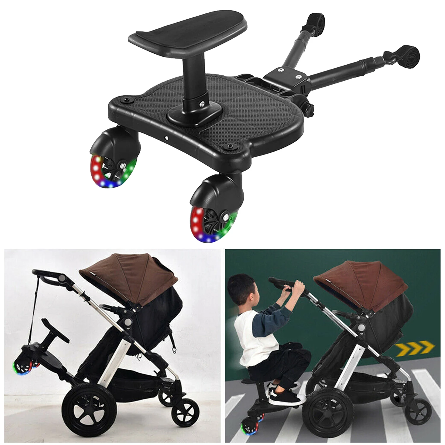 Universal Stroller Board standard with Detachable Seat Pedal & ° steel Kids rids Board Load 25kg made Most Strollers