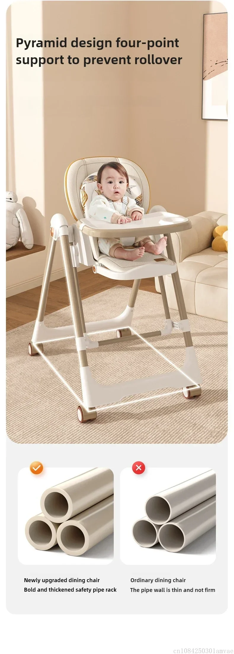 Foldable 2-in-1 Baby Rocker/swing Chair Suitable for Children Aged 0-3 Years; Convertible High Chair; EU Stock Available.