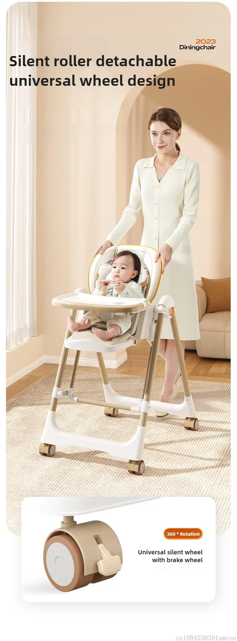 Foldable 2-in-1 Baby Rocker/swing Chair Suitable for Children Aged 0-3 Years; Convertible High Chair; EU Stock Available.