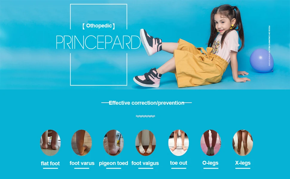 Princepard Orthopedic Sneakers for Kids & Toddlers High Top Black School Shoes with Arch And Ankle Support Corrective Casual
