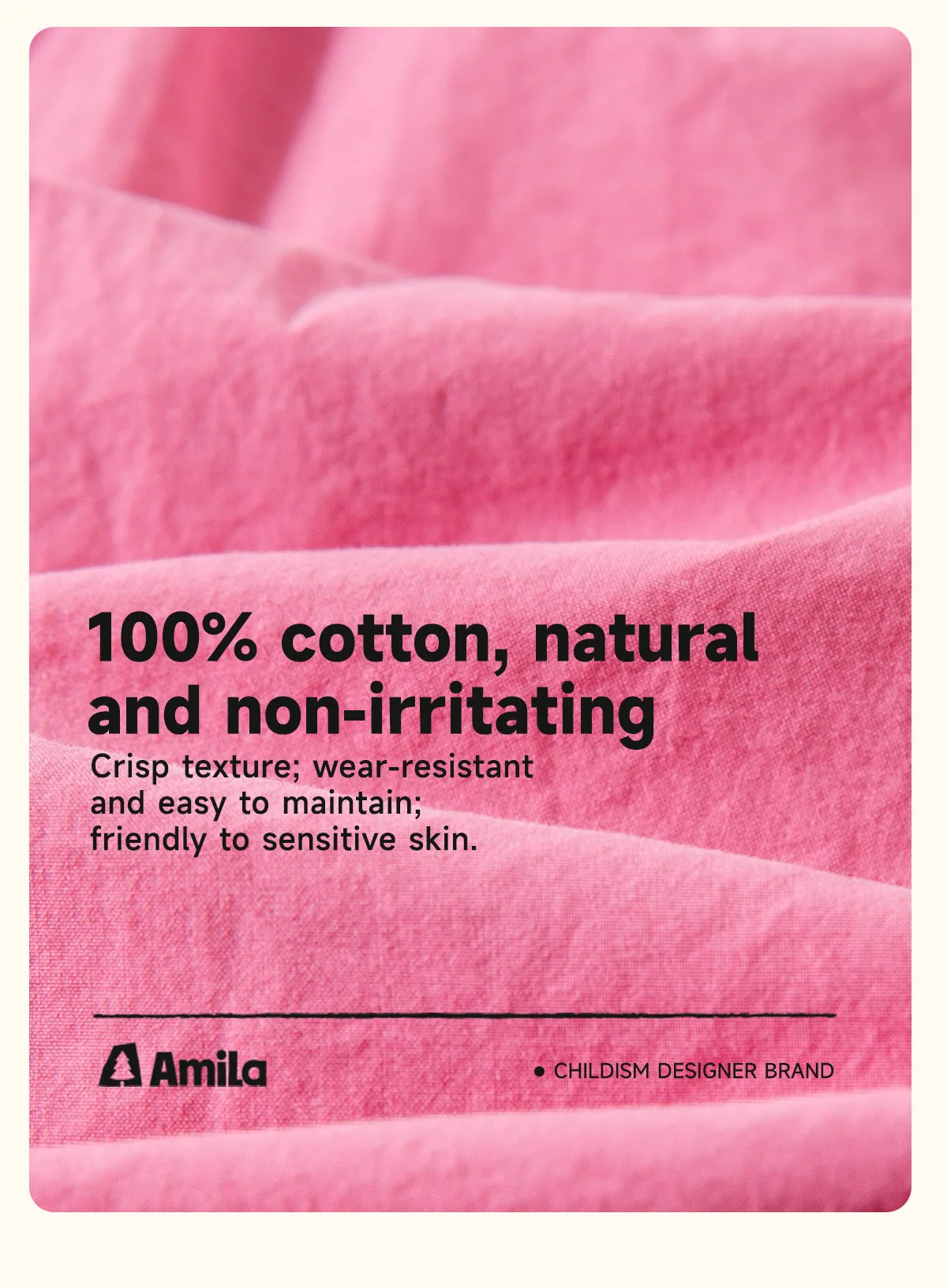 Amila 2026 Spring Children's Casual Pants For Boys And Girls Solid Color Wide Leg Trendy Versatile Daily Straight Pants