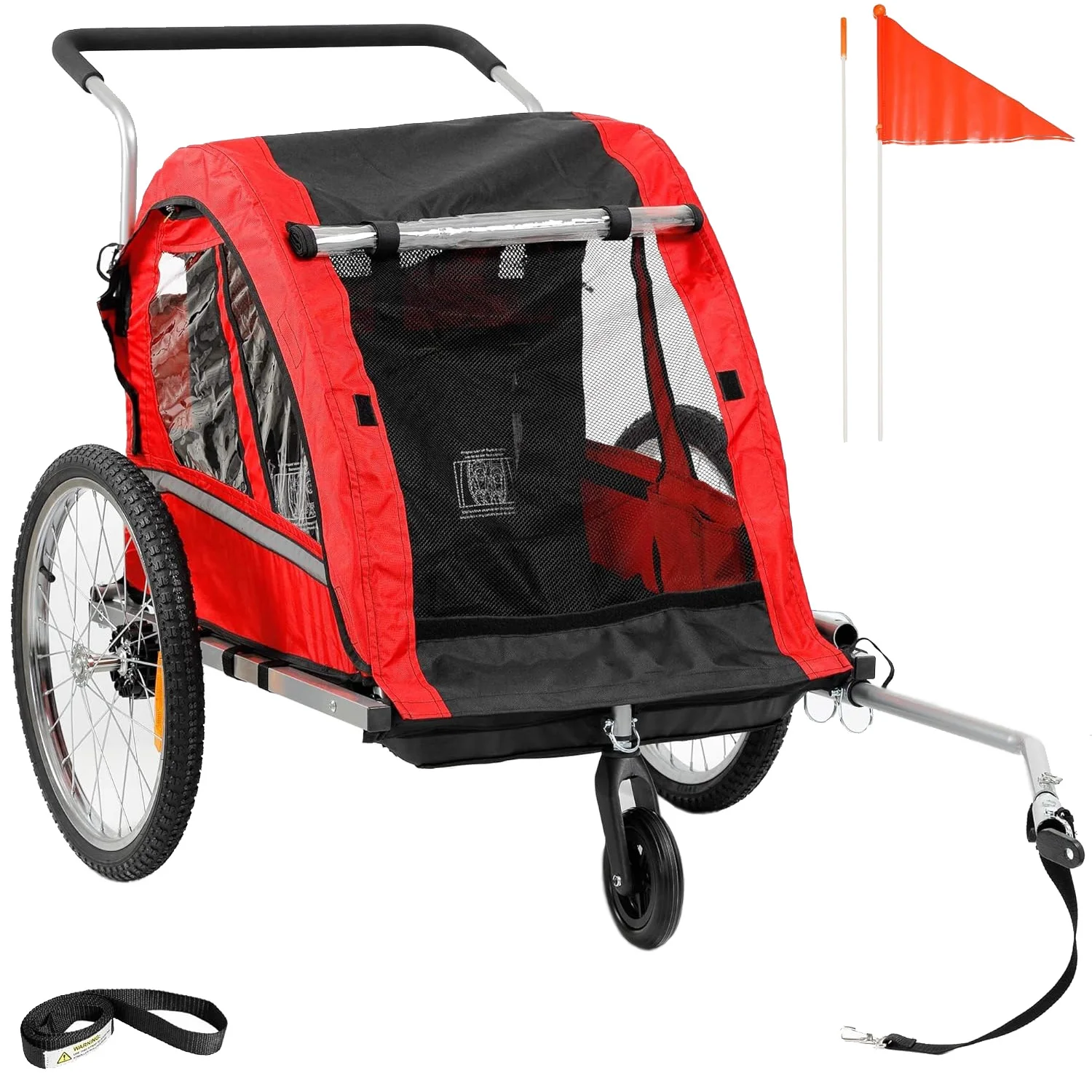 FLUID BT511 Children's Bicycle Trailer Breathable Safe Foldable Suitable for All Bicycles Convenient Storage Suitable for Children Aged 1-2 Children's Bicycle Trailer Shock Absorbing Tires