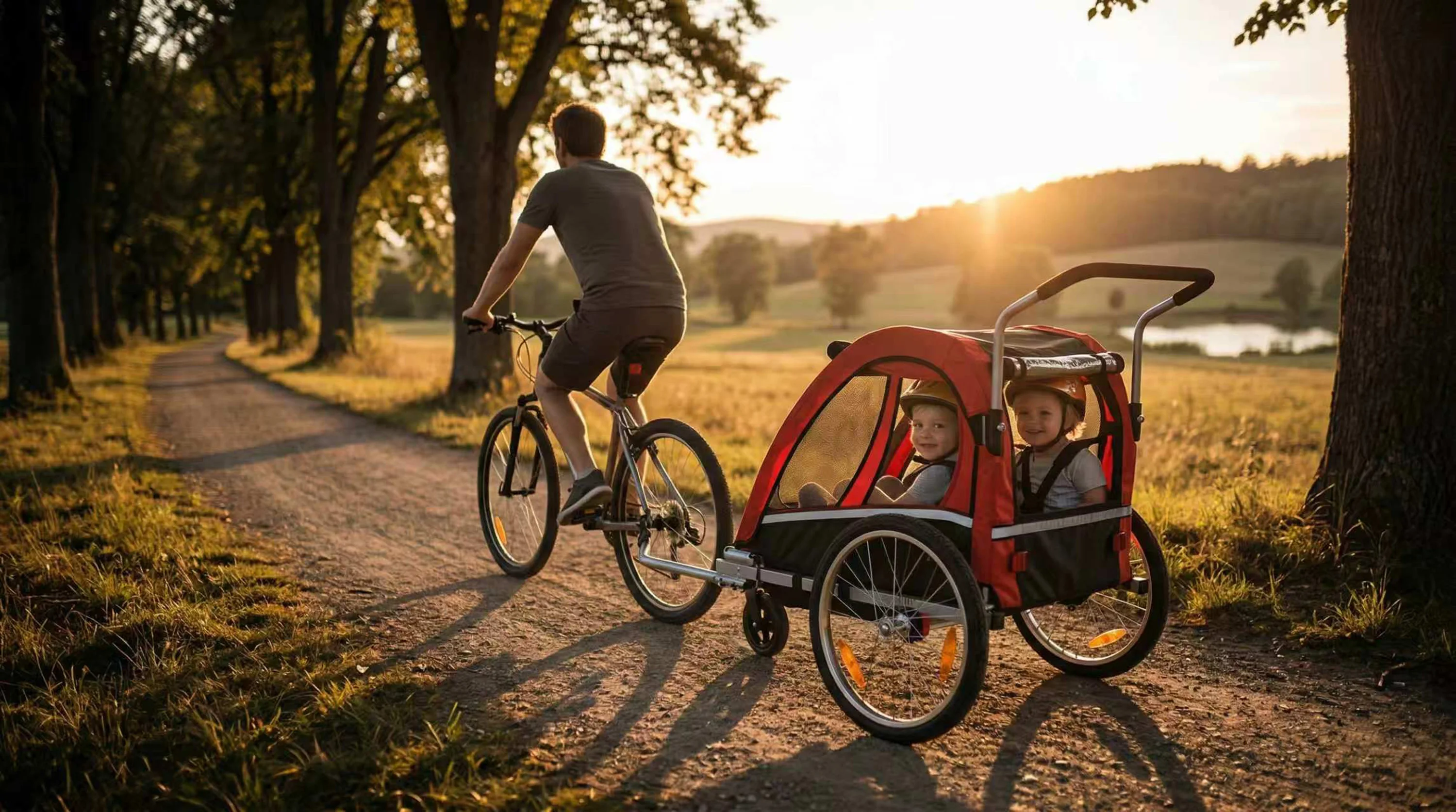 FLUID BT511 Children's Bicycle Trailer Breathable Safe Foldable Suitable for All Bicycles Convenient Storage Suitable for Children Aged 1-2 Children's Bicycle Trailer Shock Absorbing Tires
