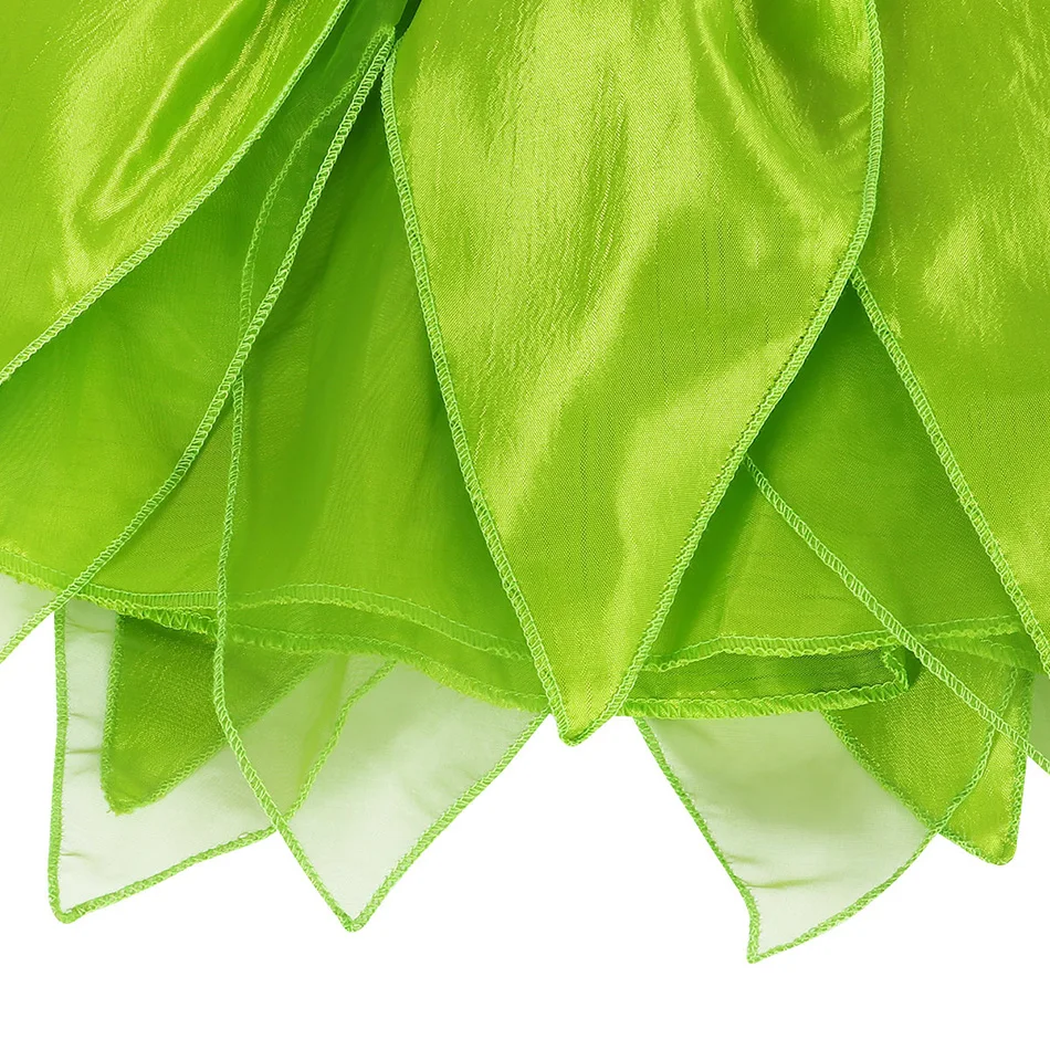 Muababy Tinker Bell Style Fairy Gown for Girls with Glitter Wings Flower Elf Costume Carnival Party Outfit Kids Toddler 2-8Y