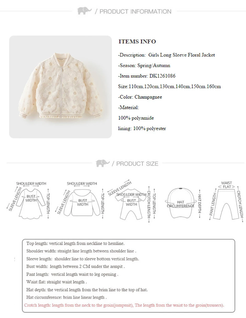 Dave Bella Girls Baby Floral Baseball Outerwear Tops Spring Autumn Casual Jacket Sweet Cute Children Coat Outdoor DK1261086